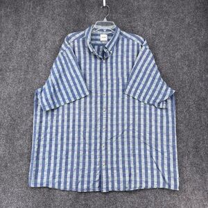 ROWM Purple Green Plaid Woven Short Sleeve Button Up Men’s 3XT Casual Resort